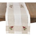 Saro Lifestyle SARO 2230.I1570B Embroidered Table Runner with Grape Hemstitch Design - Ivory 2230.I1570B